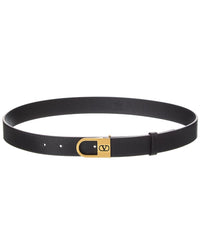 Valentino Valentino Vlogo Signature Leather Belt