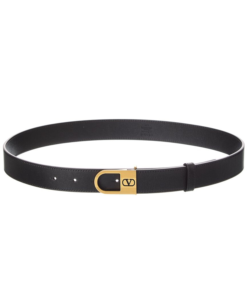 Valentino Valentino Vlogo Signature Leather Belt