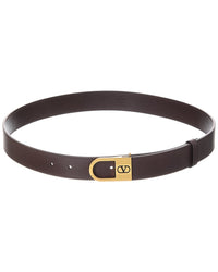 Valentino Valentino Vlogo Signature Leather Belt