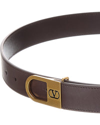 Valentino Valentino Vlogo Signature Leather Belt