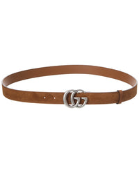 Gucci Gucci Gg Marmont Thin Suede Belt