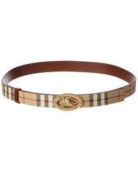 Burberry Burberry Check Reversible E-Canvas & Leather Belt