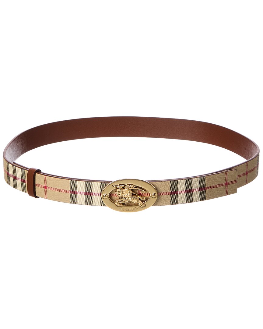 Burberry Burberry Check Reversible E-Canvas & Leather Belt