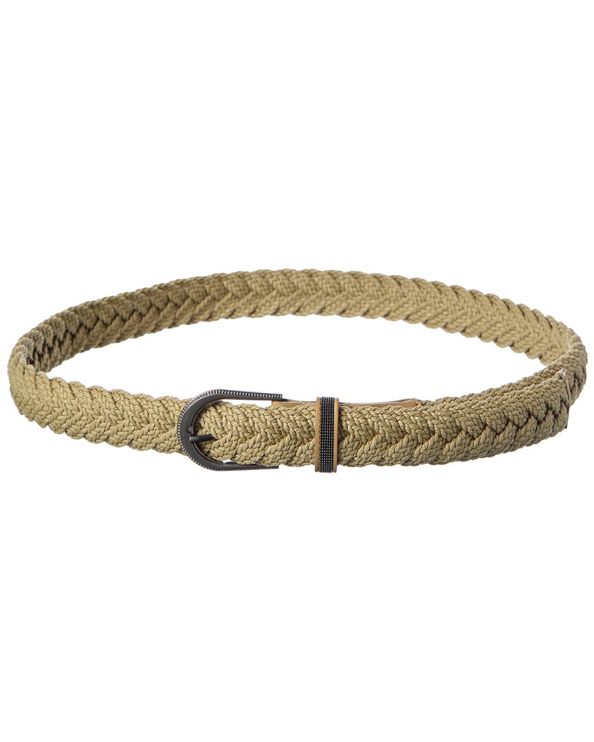 Brunello Cucinelli Brunello Cucinelli Woven & Leather Belt