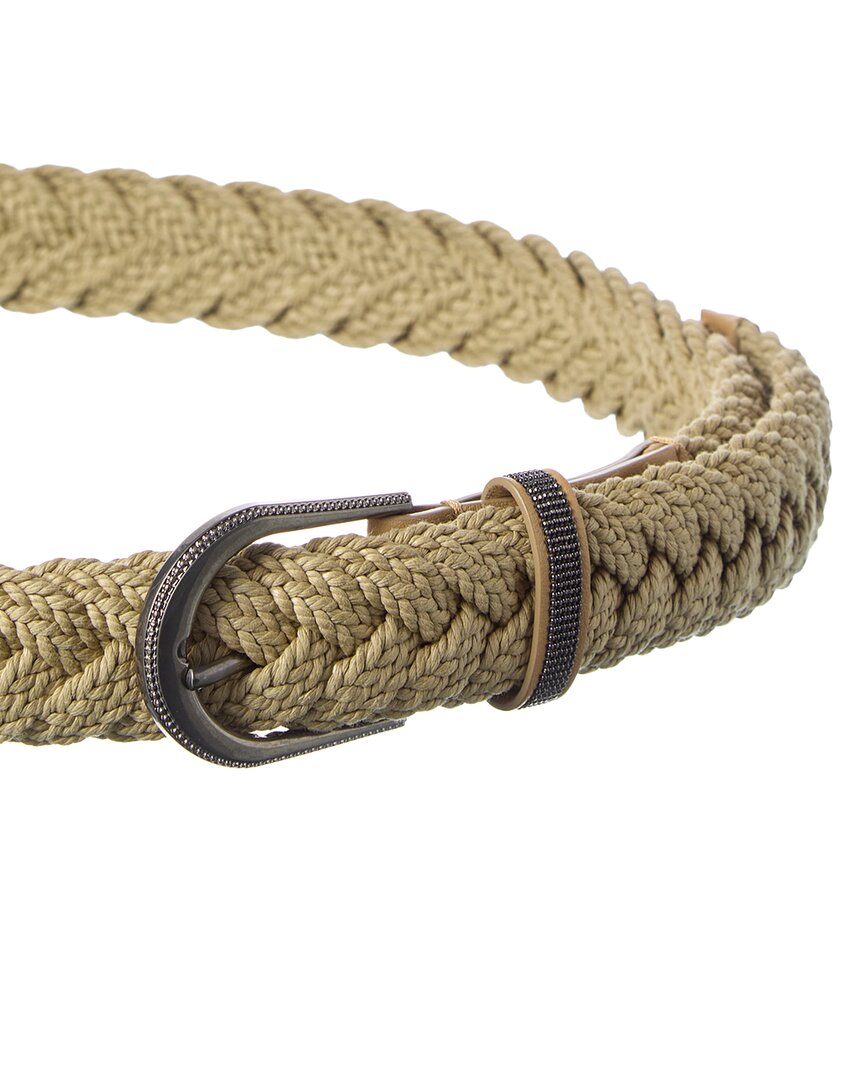 Brunello Cucinelli Brunello Cucinelli Woven & Leather Belt
