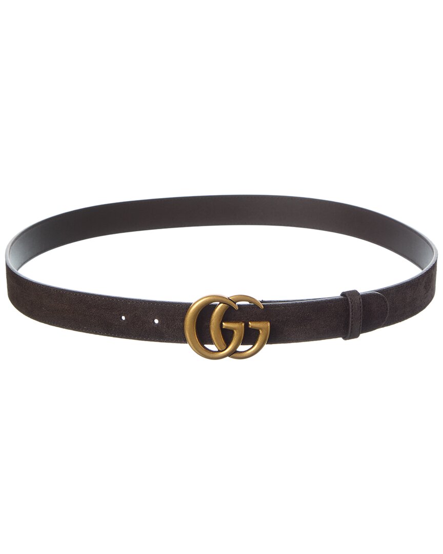 Gucci Gucci Gg Marmont Thin Suede Belt