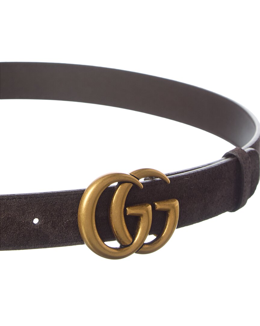 Gucci Gucci Gg Marmont Thin Suede Belt