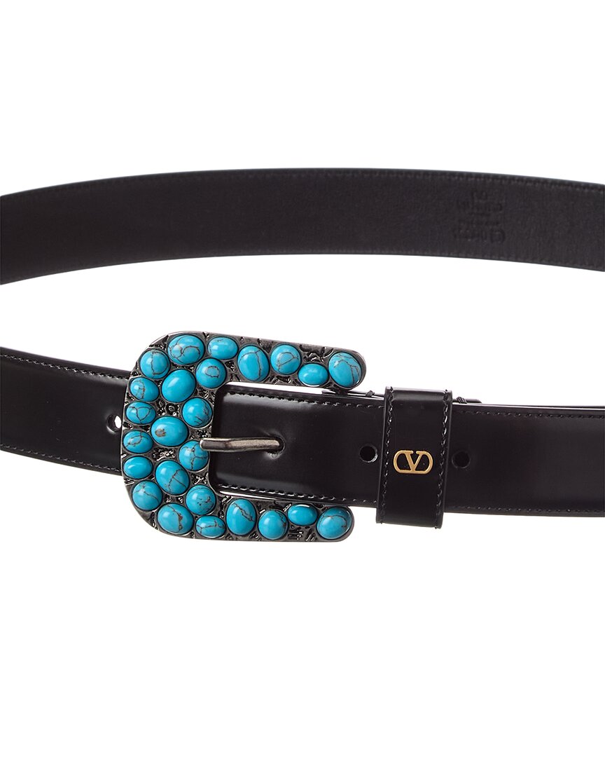 Valentino Valentino Vlogo Leather Belt