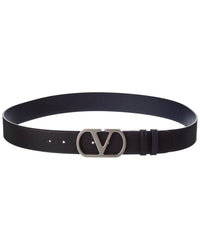 Valentino Valentino Vlogo Reversible Leather Belt