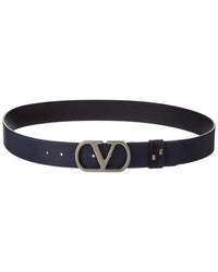 Valentino Valentino Vlogo Reversible Leather Belt
