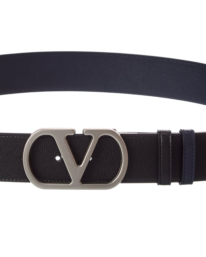 Valentino Valentino Vlogo Reversible Leather Belt