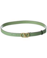 Valentino Valentino Vlogo Signature Leather Belt