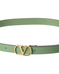 Valentino Valentino Vlogo Signature Leather Belt