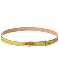 Jimmy Choo Diamond Clasp Lizard-Embossed Leather Belt