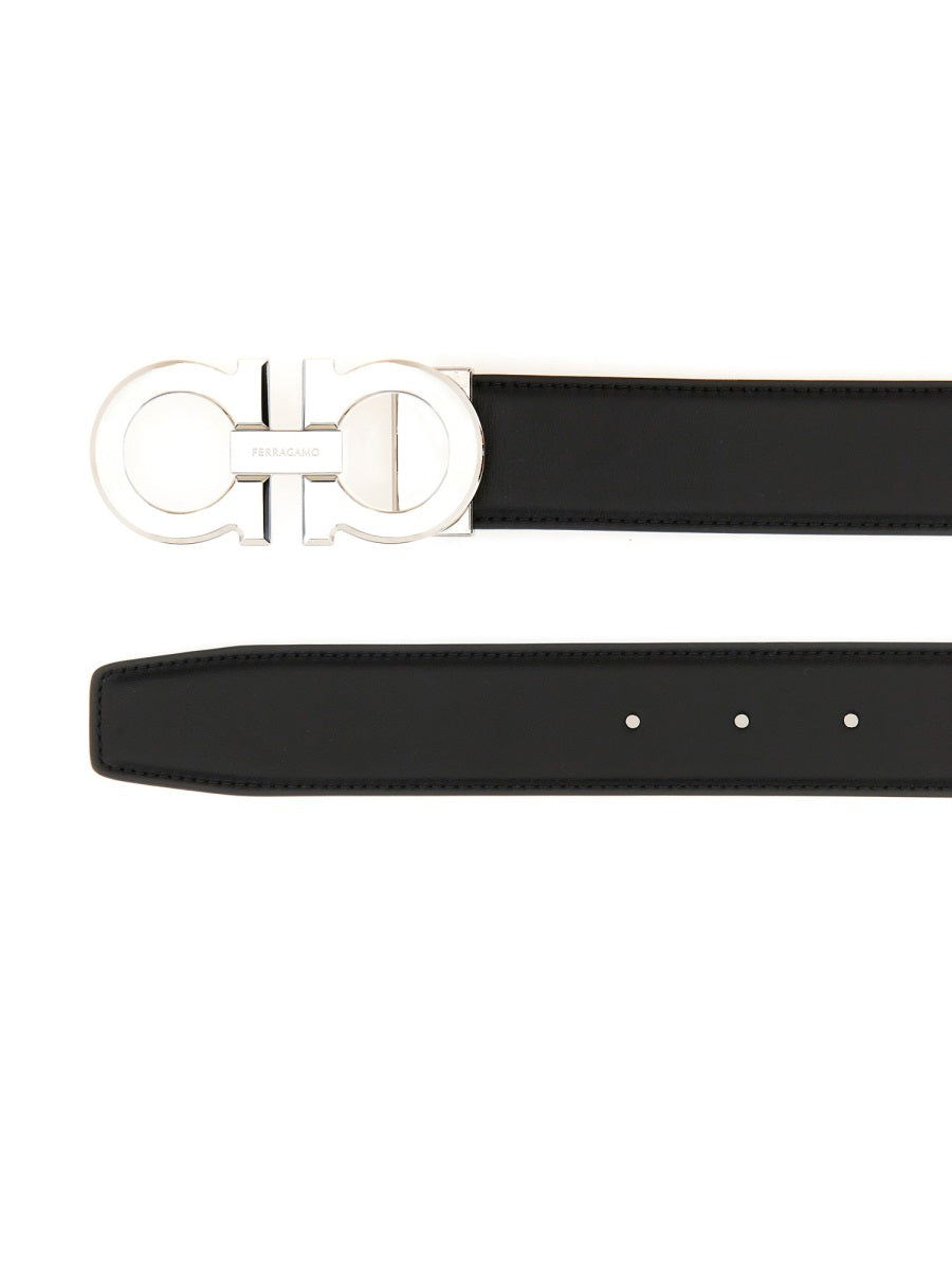 Ferragamo Men Cintura "Gancini" In Pelle