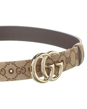 Gucci Marmont Gg Canvas & Leather Belt