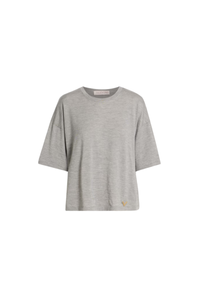 Valentino Garavani Valentino Garavani Embellished Cashmere And Silk-Blend T-Shirt Grigio Melange 3B3Kc48S858_080