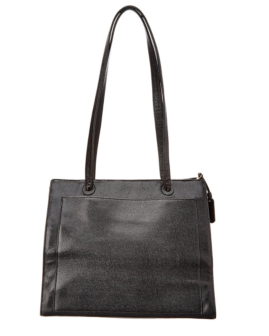 Chanel Black Caviar Leather Cc Tote (Authentic Pre-Owned)