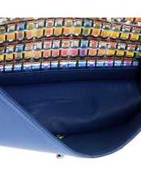Chanel Chanel Blue Woven Pvc/Lambskin Leather Iridescent Boy, Never Carried (Authentic