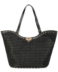 Tiffany & Fred Paris Raffia & Leather Large Tote
