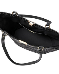 Tiffany & Fred Paris Raffia & Leather Large Tote