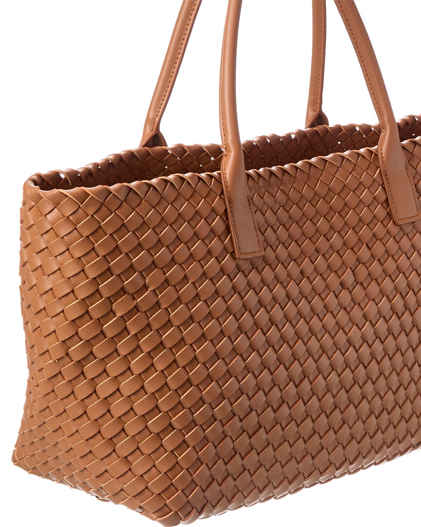 Tiffany & Fred Paris Large Hand-Woven Leather Tote
