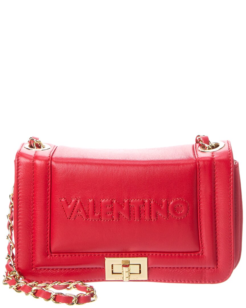 Valentino By Mario Valentino Beatriz Embossed Leather Shoulder Bag ONE SIZE Red