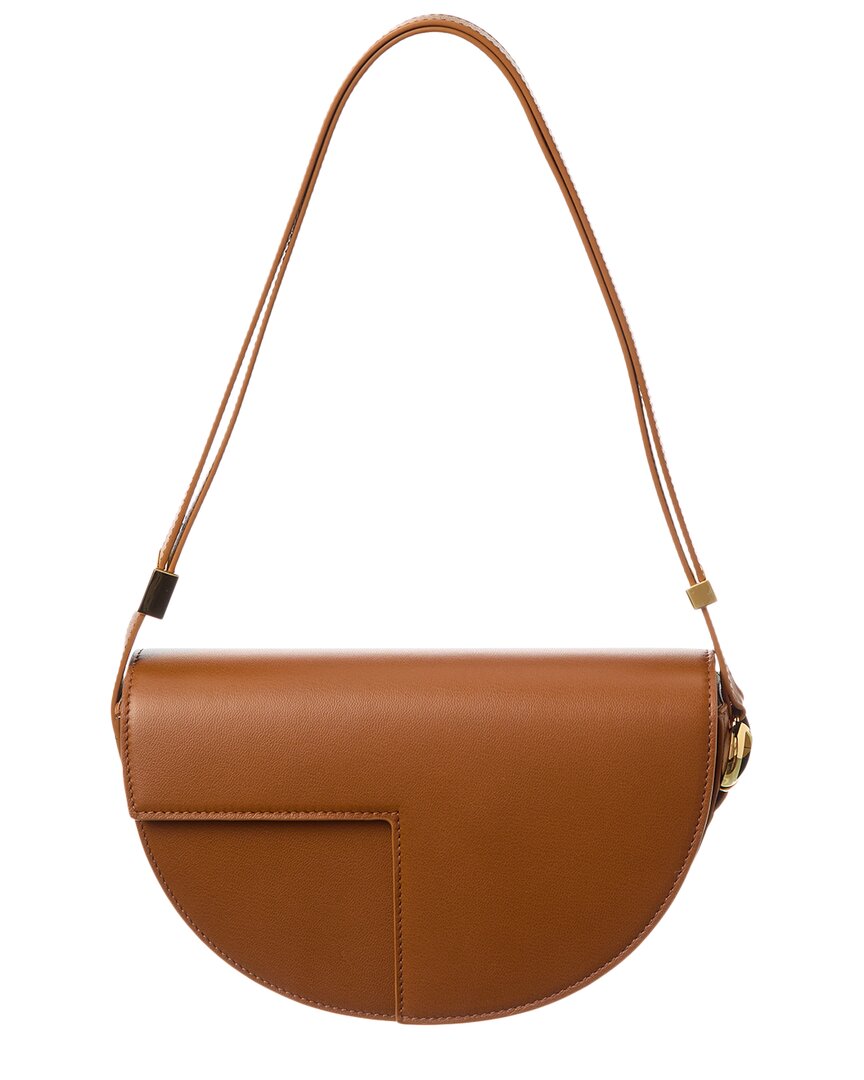 Patou Leather Shoulder Bag Brown ONE SIZE