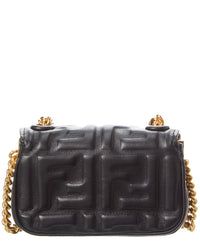 Fendi Ff Logo Leather Shoulder Bag