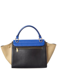 Pre-Owned Celine Brown Calfskin Tricolor Small Trapeze Bag (Authentic Pre-Loved)
