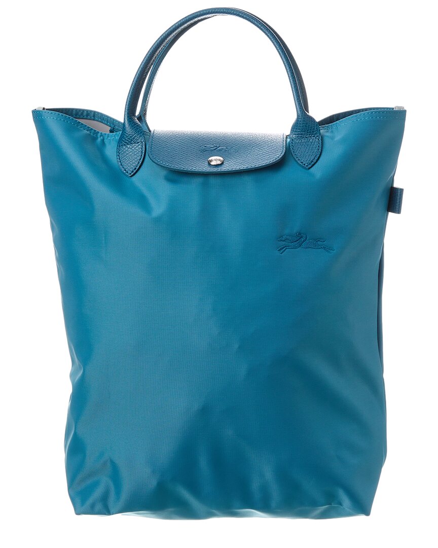 Longchamp Le Pliage Green Medium Canvas Short Handle Tote