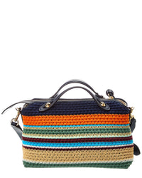 FENDI Fendi By The Way Soft Medium Crochet & Leather Clutch