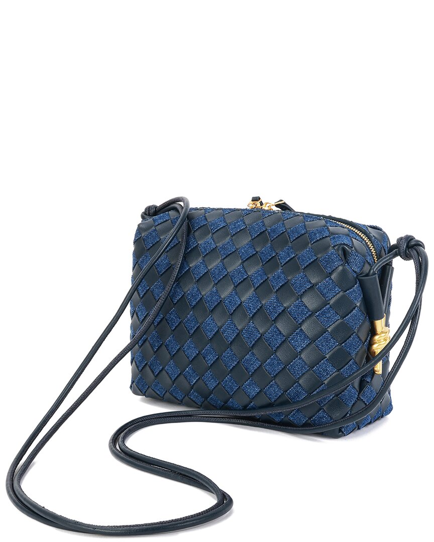Tiffany & Fred Paris Woven Leather & Denim Crossbody