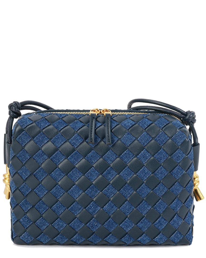 Tiffany & Fred Paris Woven Leather & Denim Crossbody