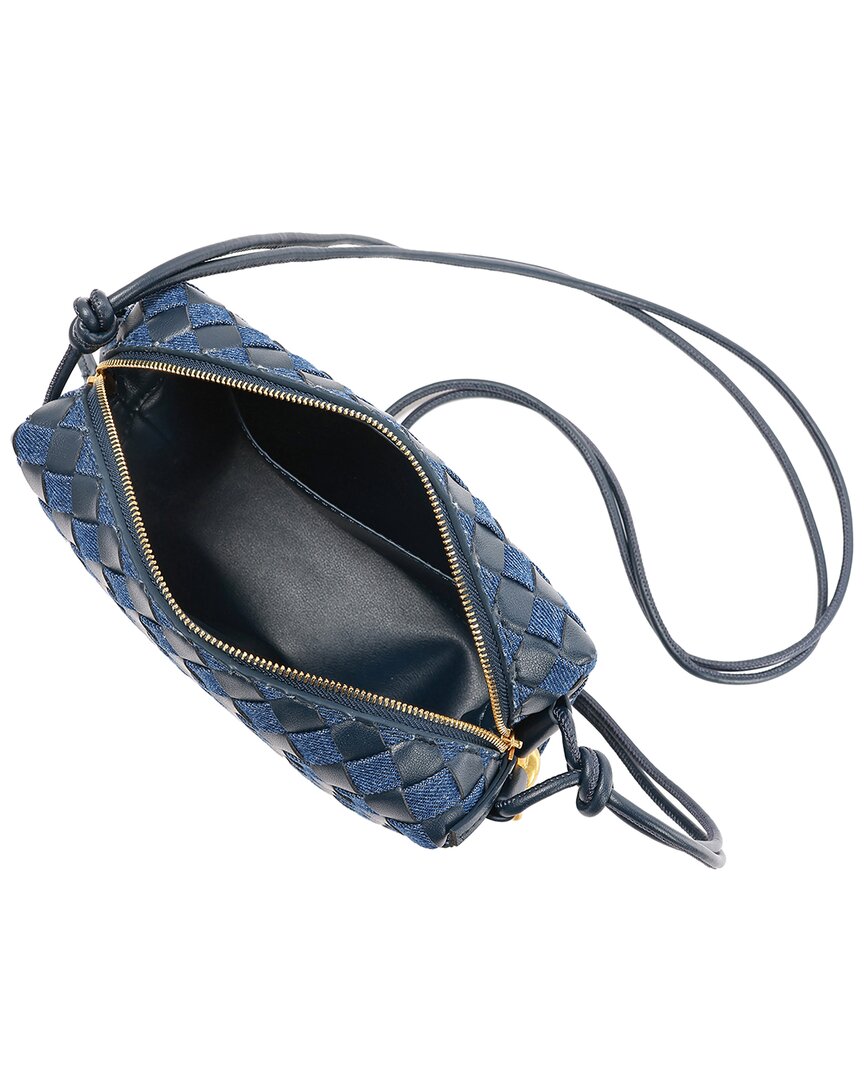 Tiffany & Fred Paris Woven Leather & Denim Crossbody