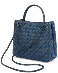 Tiffany & Fred Paris Tiffany & Fred Paris Woven Leather & Denim Top Handle Bag