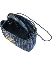 Tiffany & Fred Paris Tiffany & Fred Paris Woven Leather & Denim Top Handle Bag