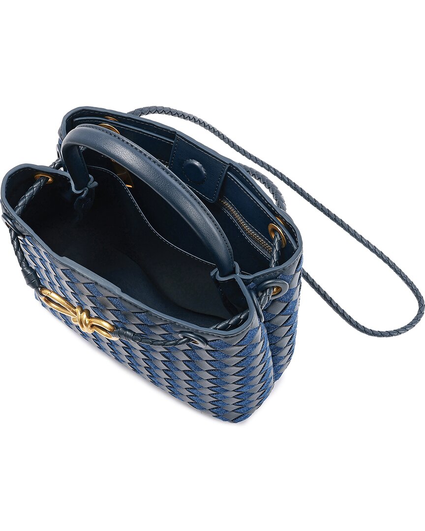 Tiffany & Fred Paris Tiffany & Fred Paris Woven Leather & Denim Top Handle Bag