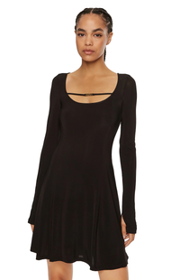 Versace Jeans Couture Women's Embroidered Logo Black Mini Dress-