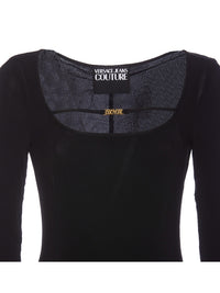 Versace Jeans Couture Women's Embroidered Logo Black Mini Dress-