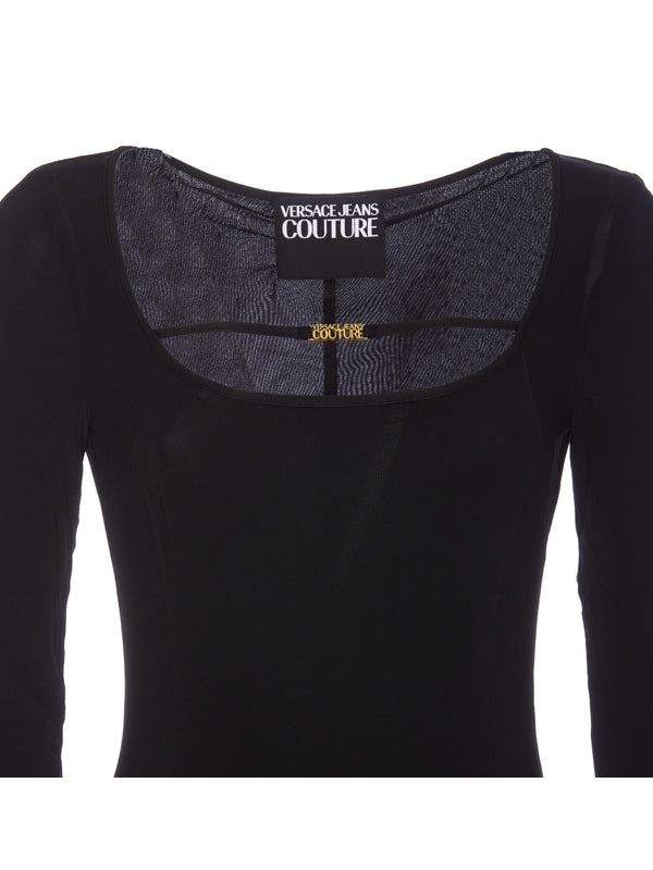 Versace Jeans Couture Women's Embroidered Logo Black Mini Dress-