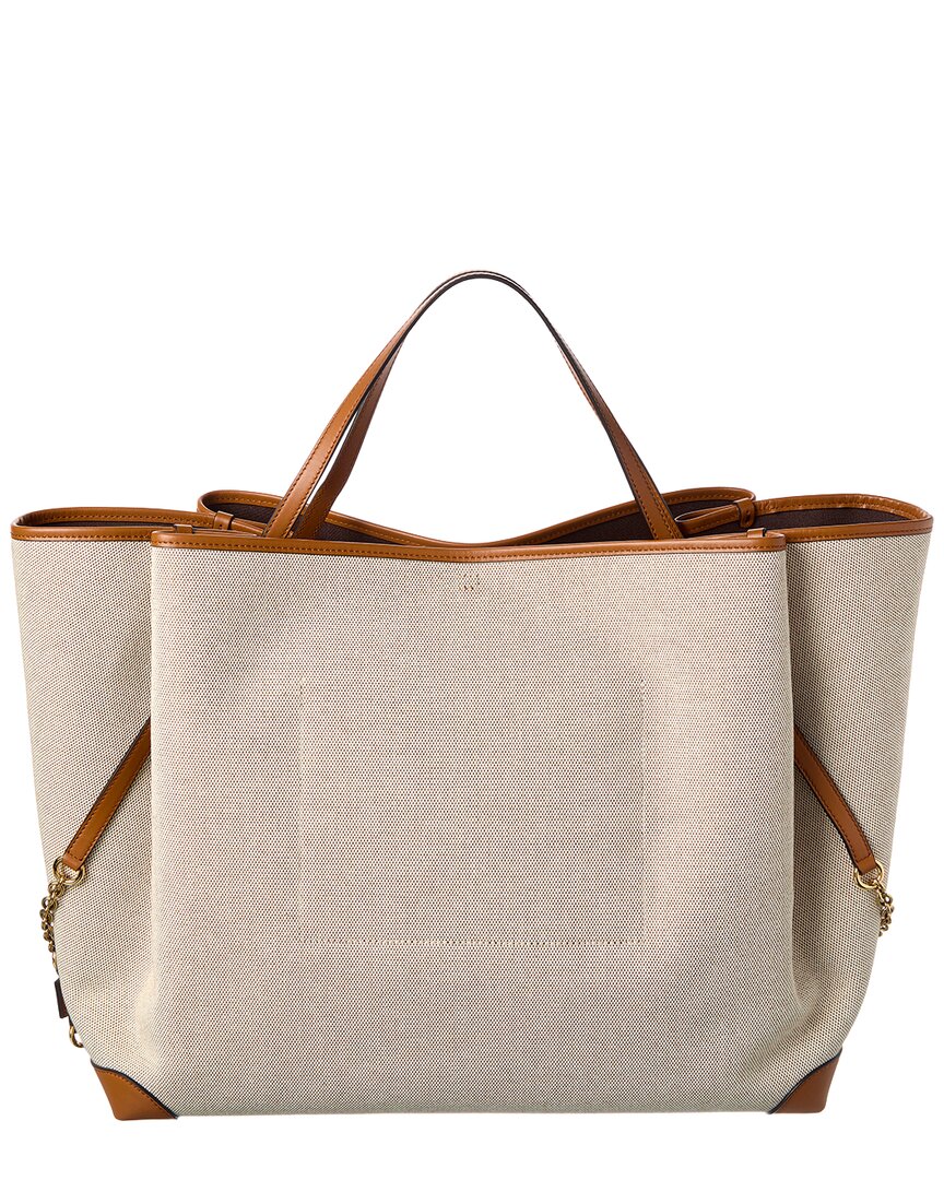 Chloé Chloé Clover Double Carry Canvas & Leather Tote