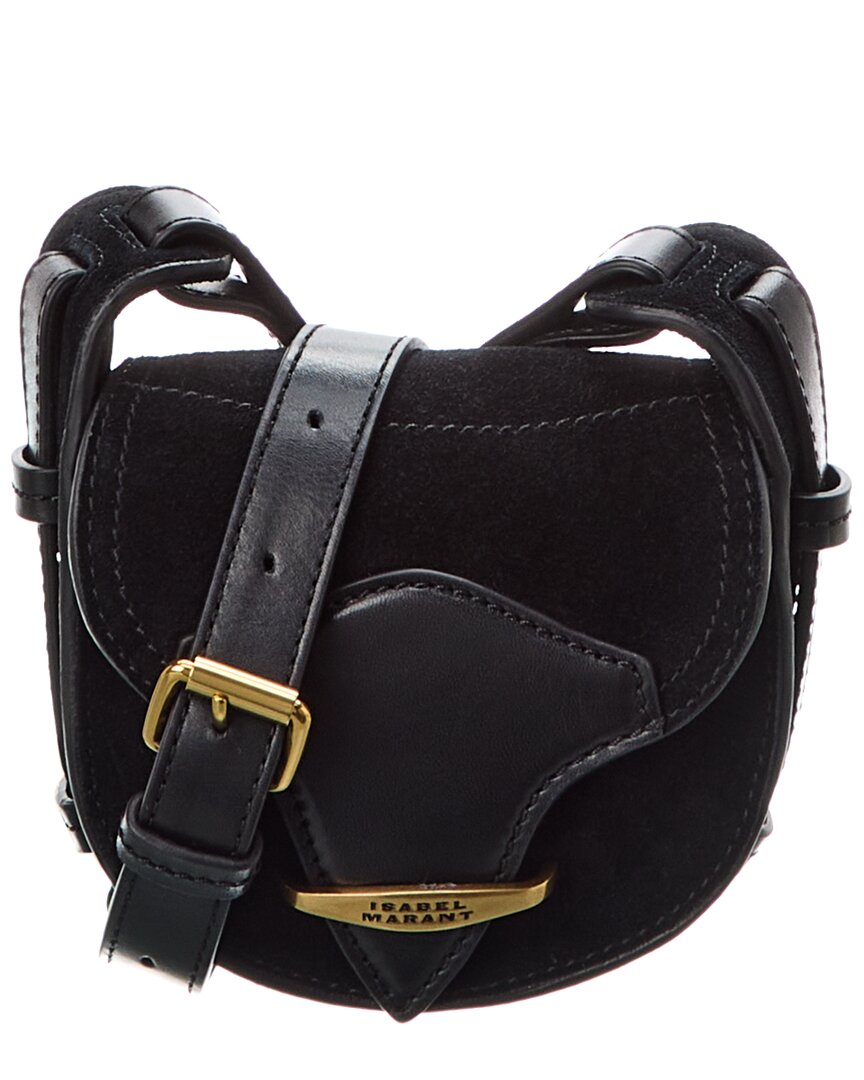 Isabel Marant Botsy Mini Suede & Leather Shoulder Bag ONE SIZE Black