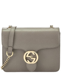 Gucci Gucci Grey Leather Interlocking Crossbody (Authentic Pre-Loved)