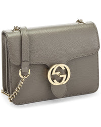 Gucci Gucci Grey Leather Interlocking Crossbody (Authentic Pre-Loved)