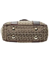 FENDI Fendi Brown & Beige Zucchino Canvas Medium Open Tote (Authentic Pre-Loved)