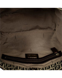 FENDI Fendi Brown & Beige Zucchino Canvas Medium Open Tote (Authentic Pre-Loved)