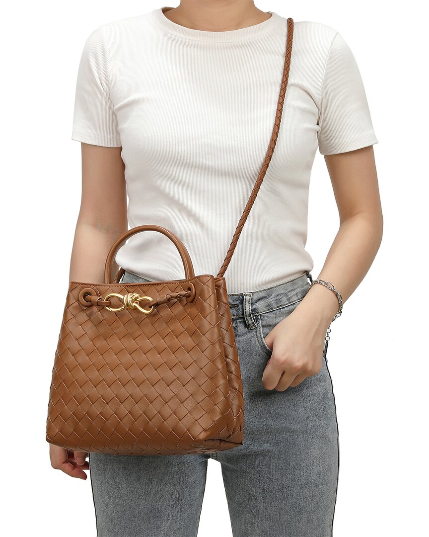 Tiffany & Fred Paris Woven Leather Top Handle Bag