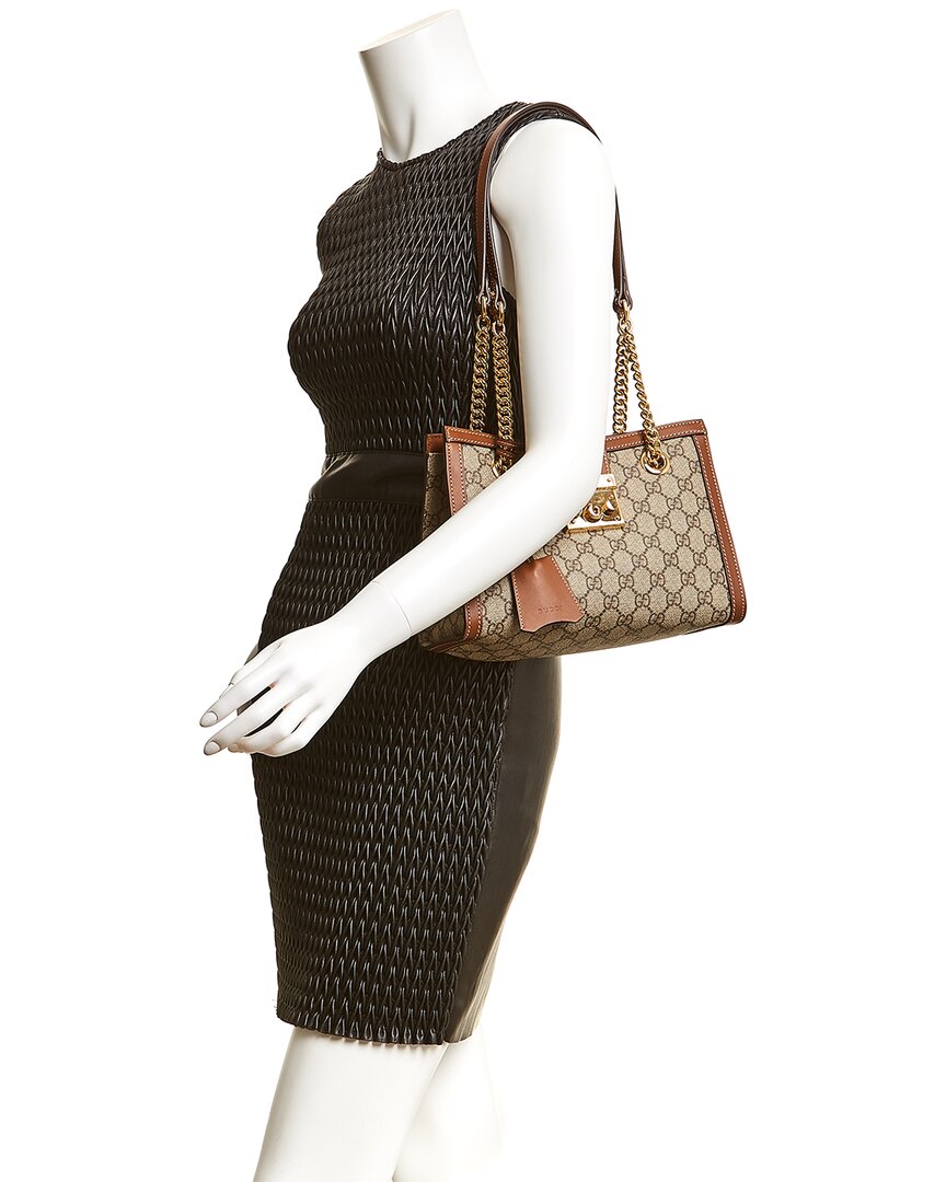 Gucci Padlock Small Gg Supreme Canvas & Leather Shoulder Bag