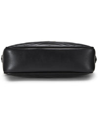 Gucci Gucci Black Leather Gg Marmont Crossbody Bag Small (Authentic Pre-Loved)
